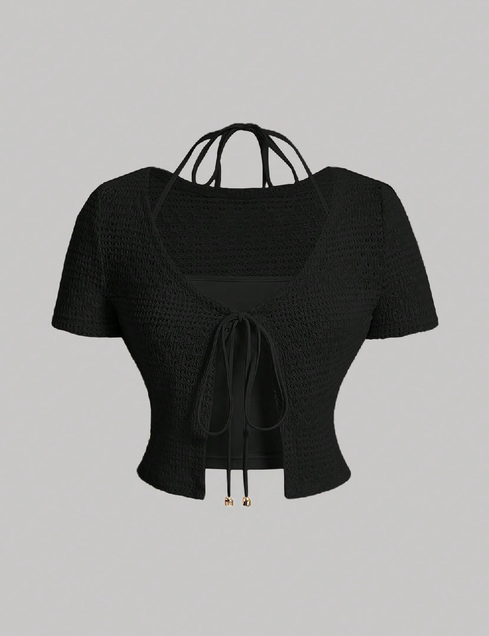 Top SHEIN CURVE, negru