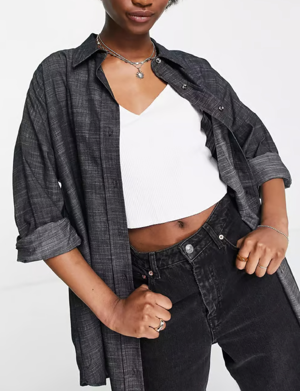 Camasa Hollister, gri inchis