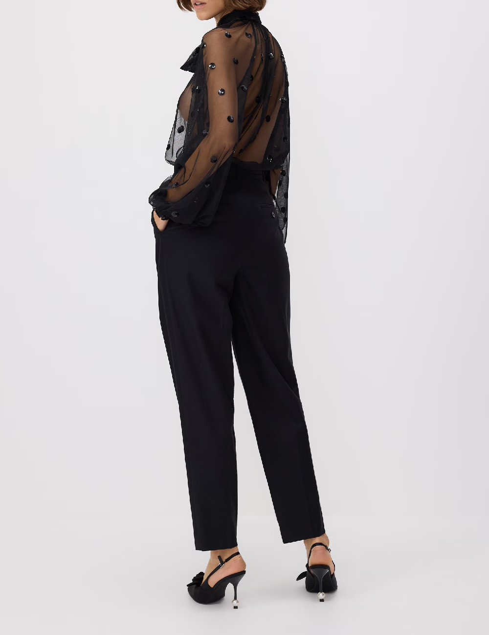 Pantaloni Reserved, negru - 1 | YEO