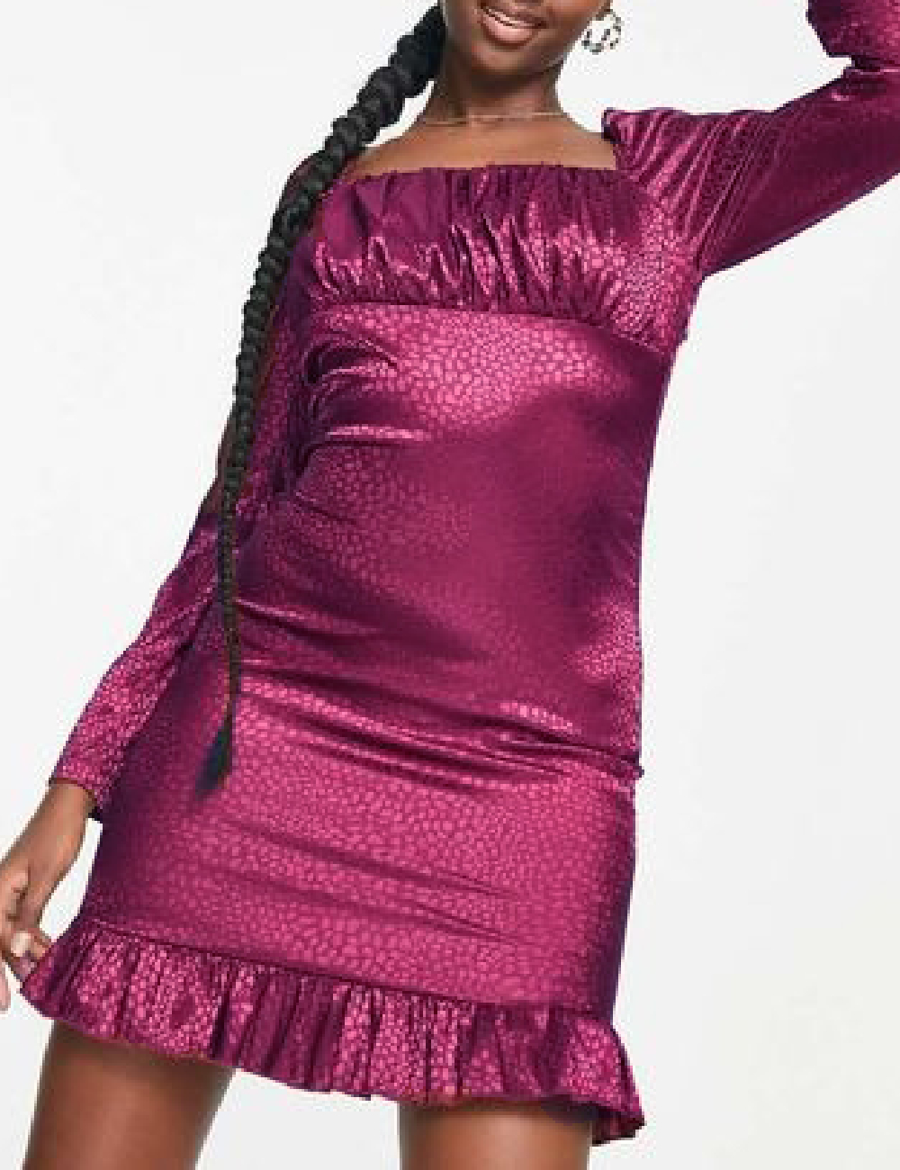 Rochie scurta Urban Threads, pruna - 1 | YEO