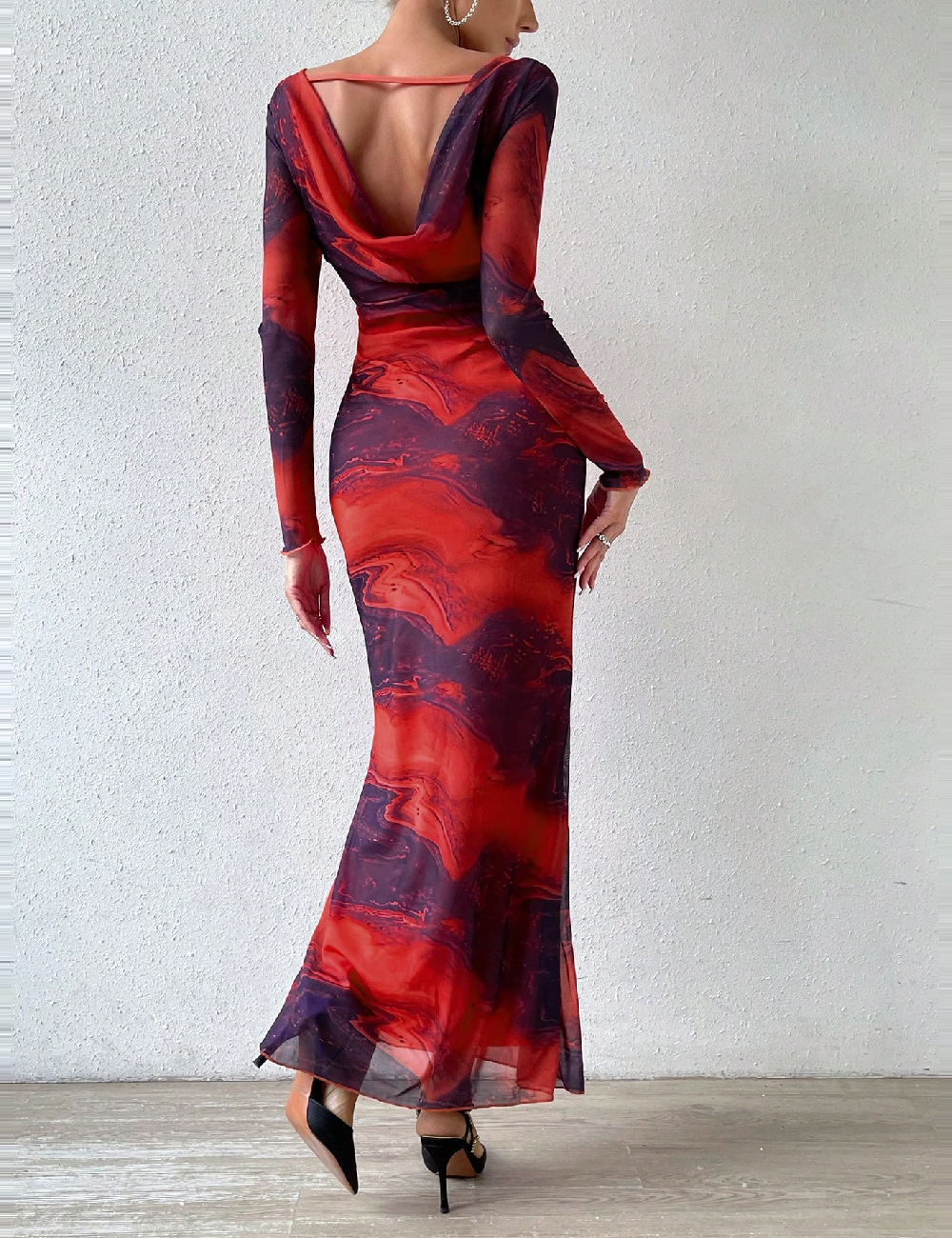 Rochie lunga SHEIN, portocaliu/mov - 1 | YEO