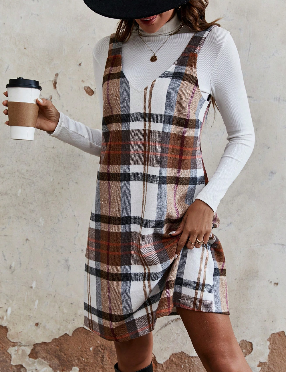 Rochie scurta SHEIN, maro