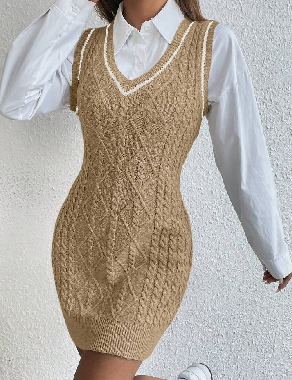 Rochie scurta SHEIN, maro - 1 | YEO