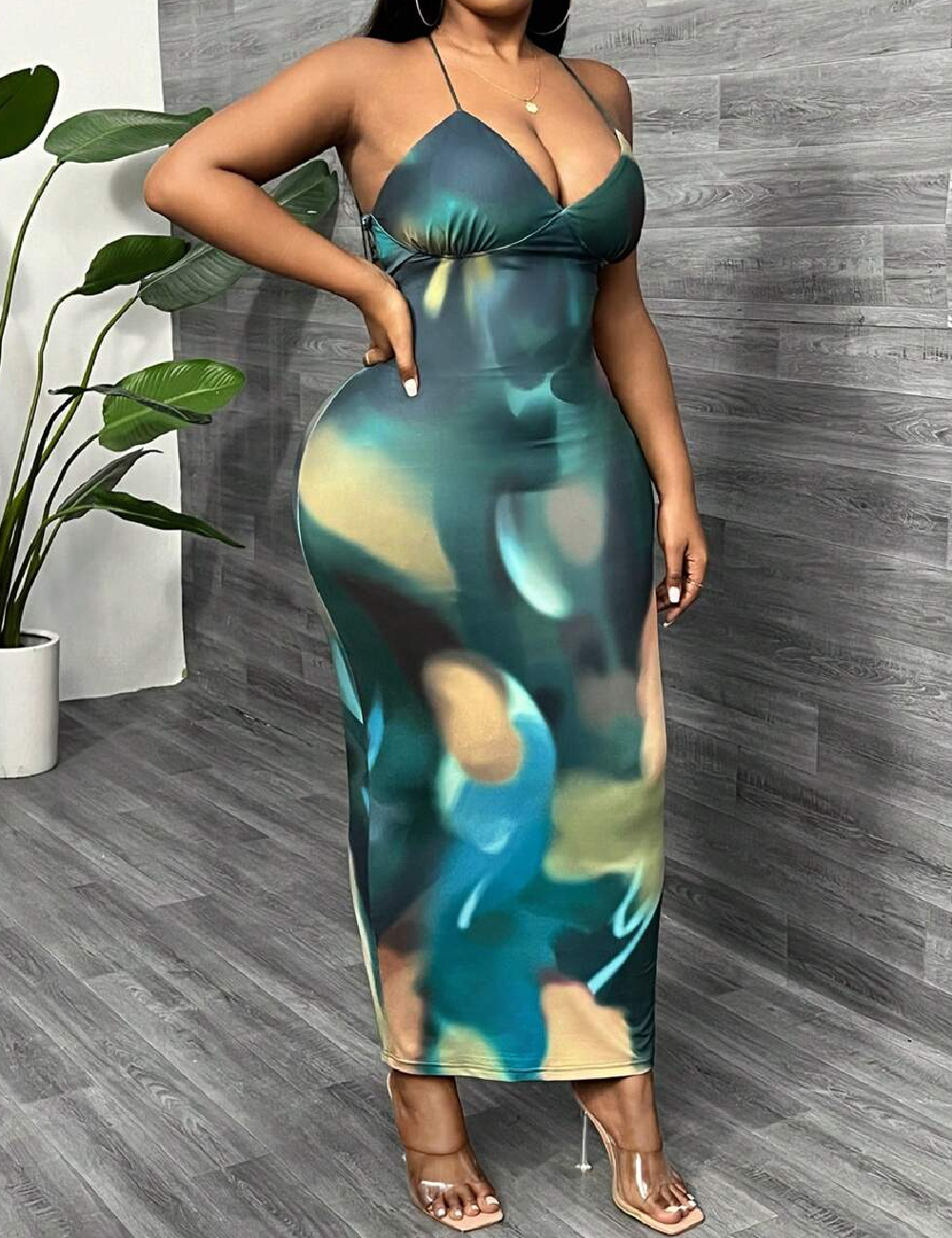 Rochie lunga SHEIN CURVE, mix culori - 1 | YEO