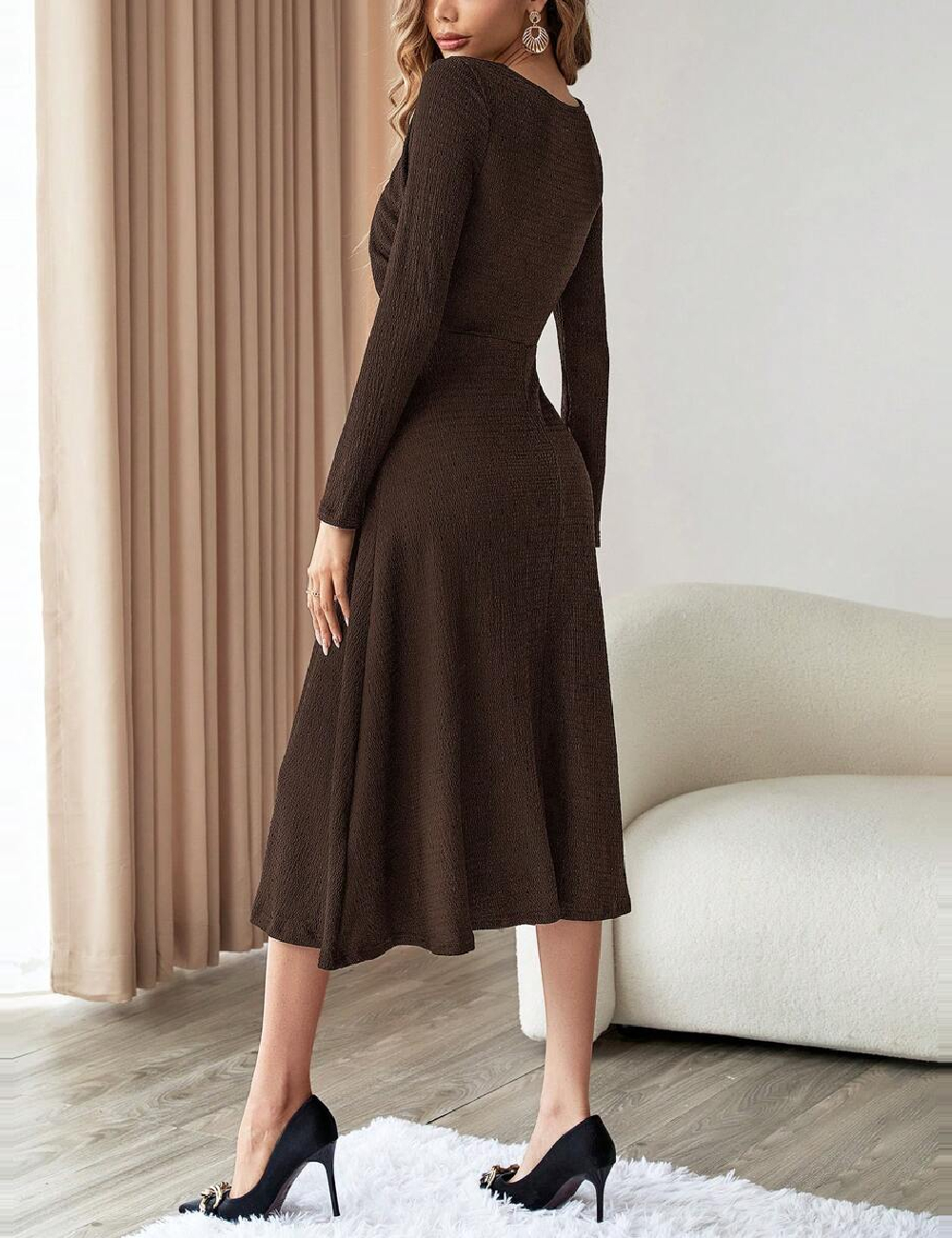 Rochie medie SHEIN, maro - 1 | YEO
