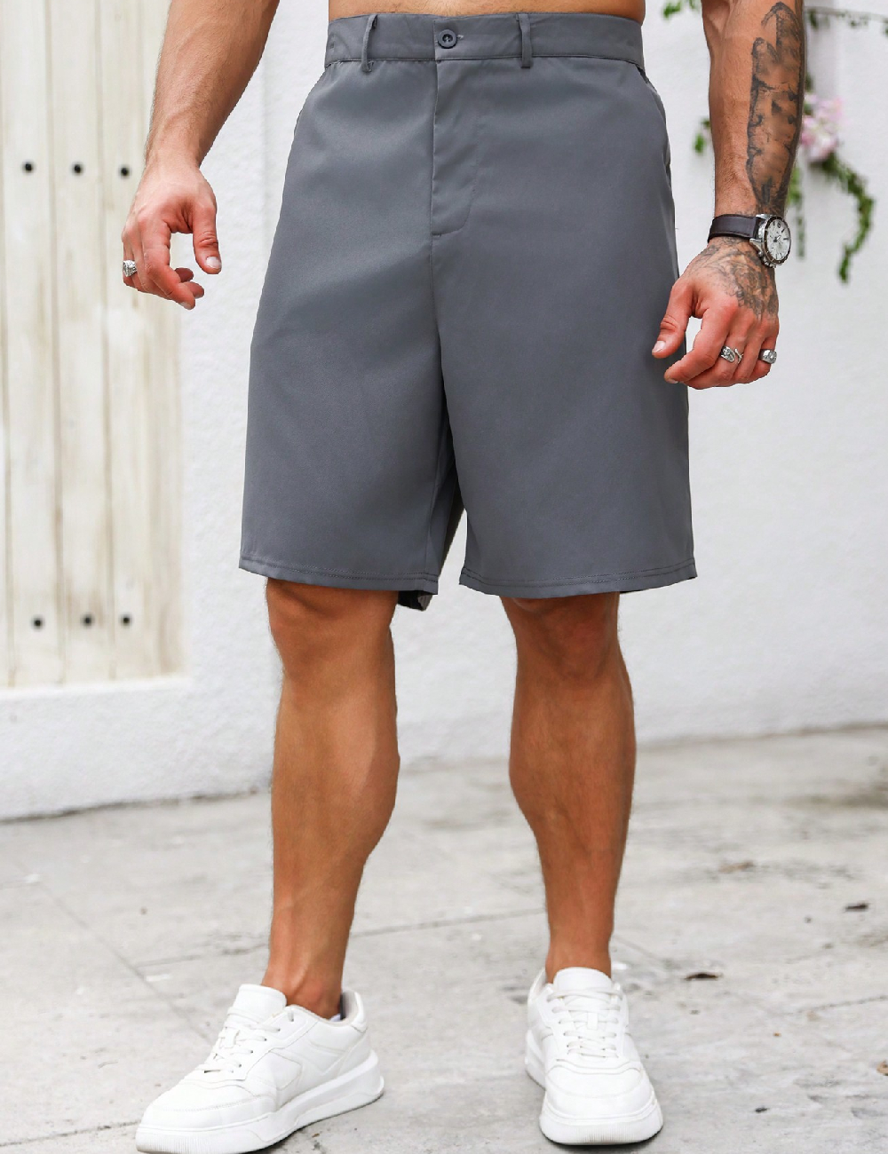 Pantaloni scurti SHEIN Plus Size Men, gri