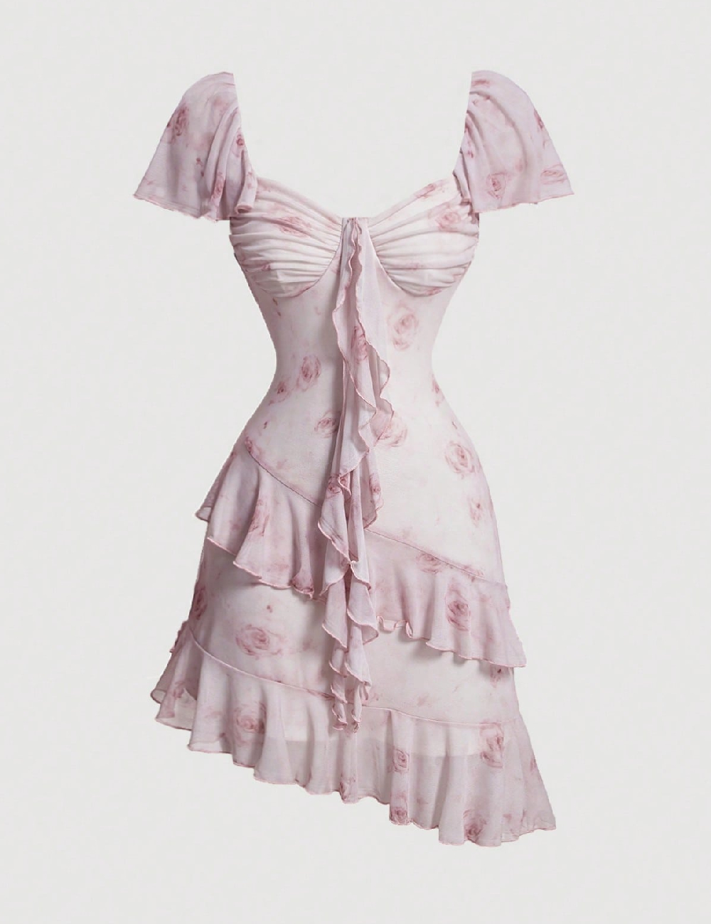 Rochie scurta SHEIN, roz pal