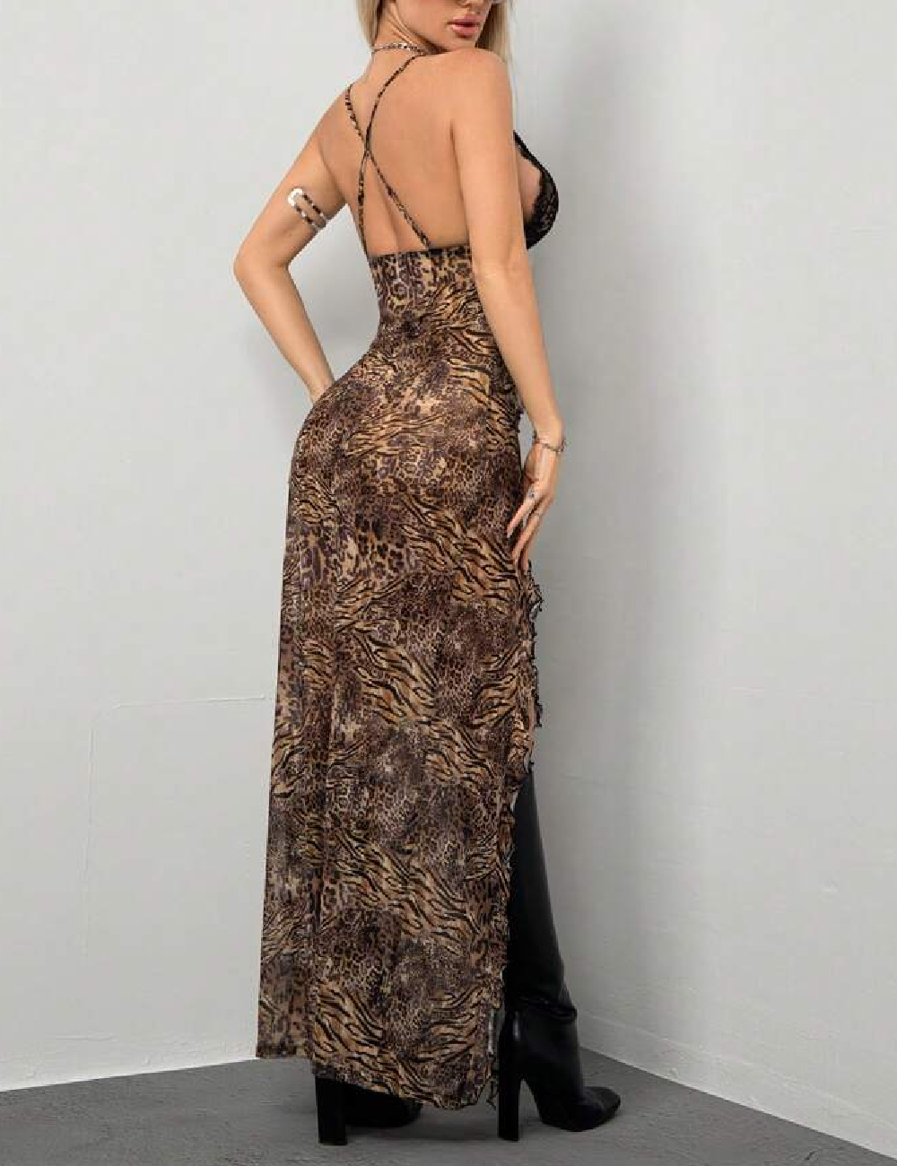 Rochie lunga SHEIN, animal print - 1 | YEO