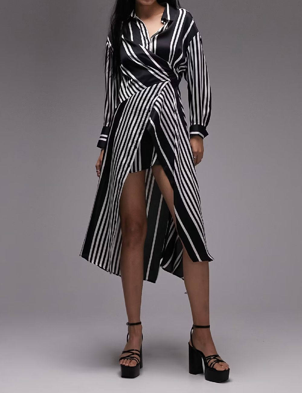 Rochie medie Top Shop, negru/alb