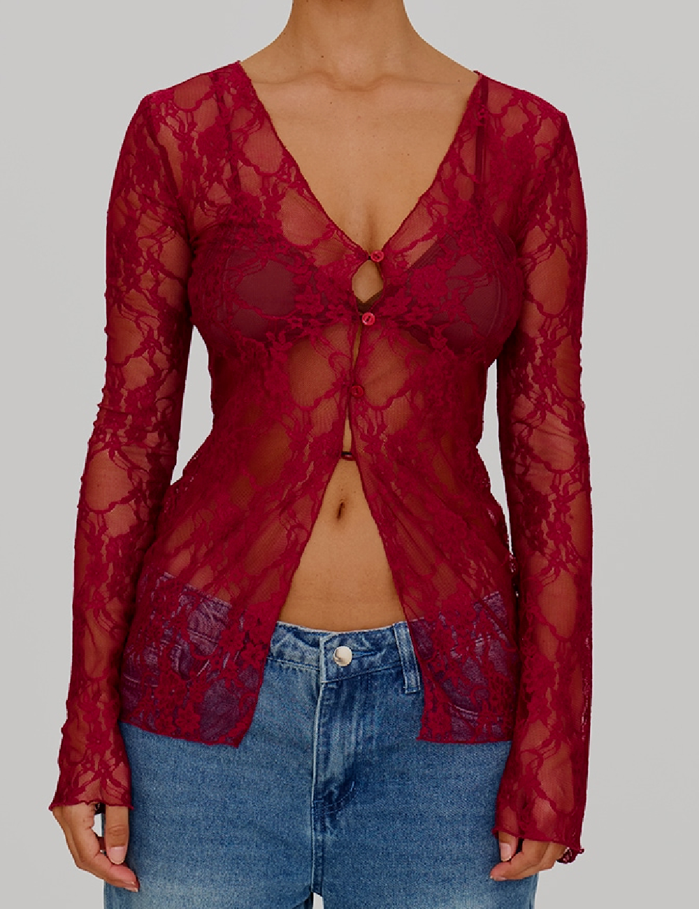 Bluza PrettyLittleThing, visiniu