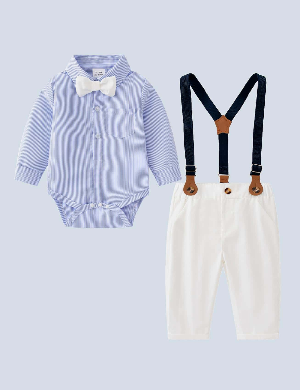 Compleu Shein Kids, alb/albastru