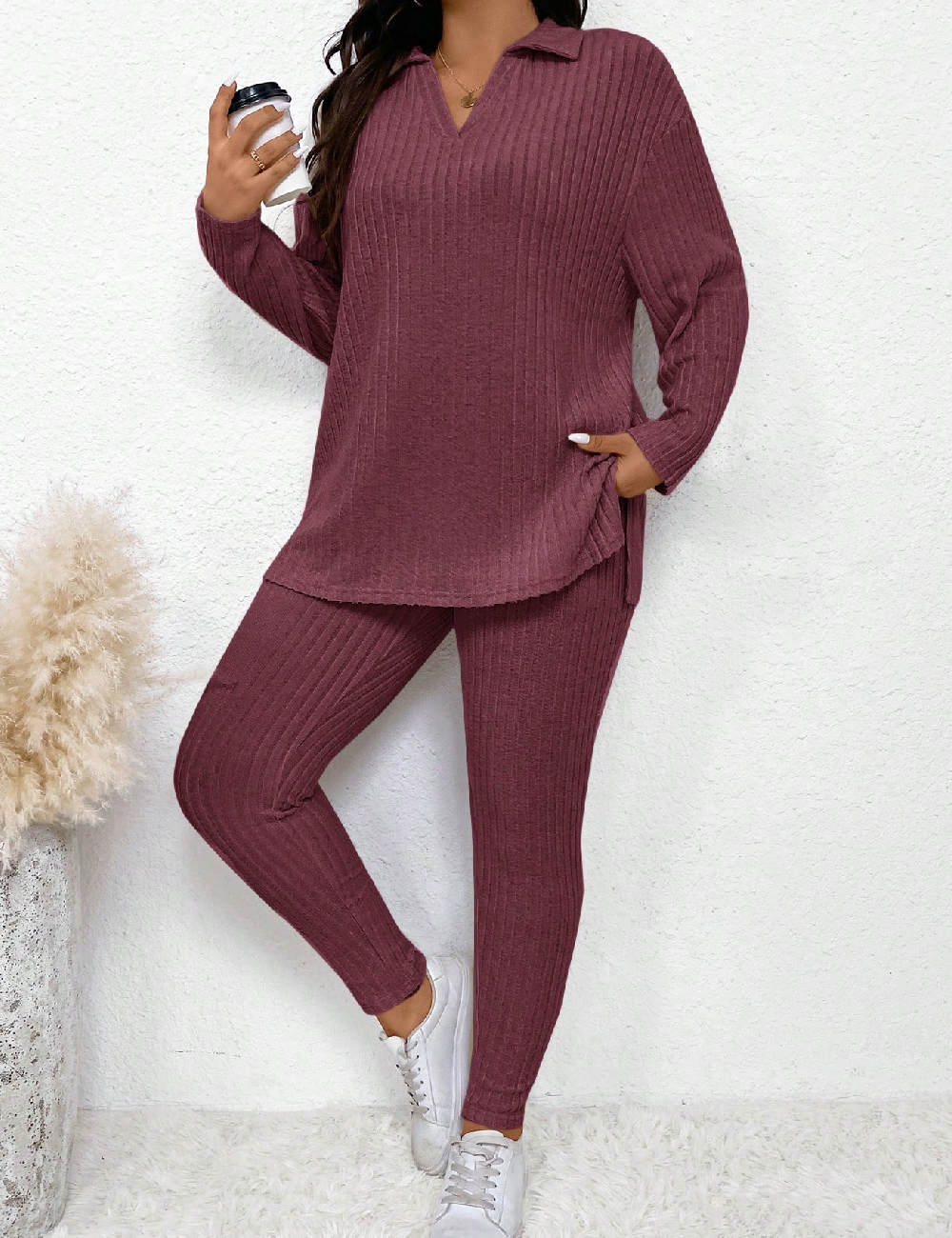 Pijama SHEIN CURVE, roz