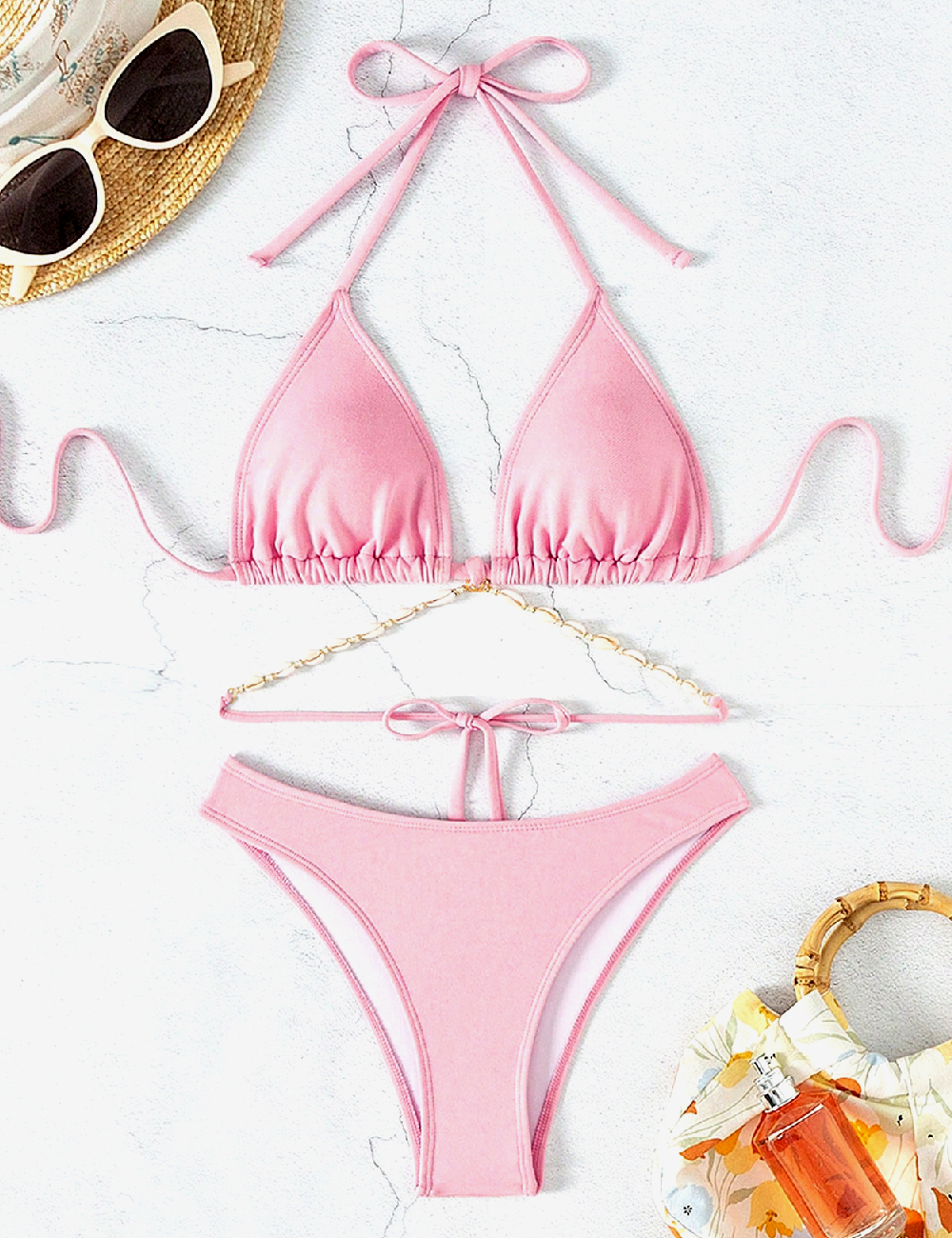 Costum de baie SHEIN, roz