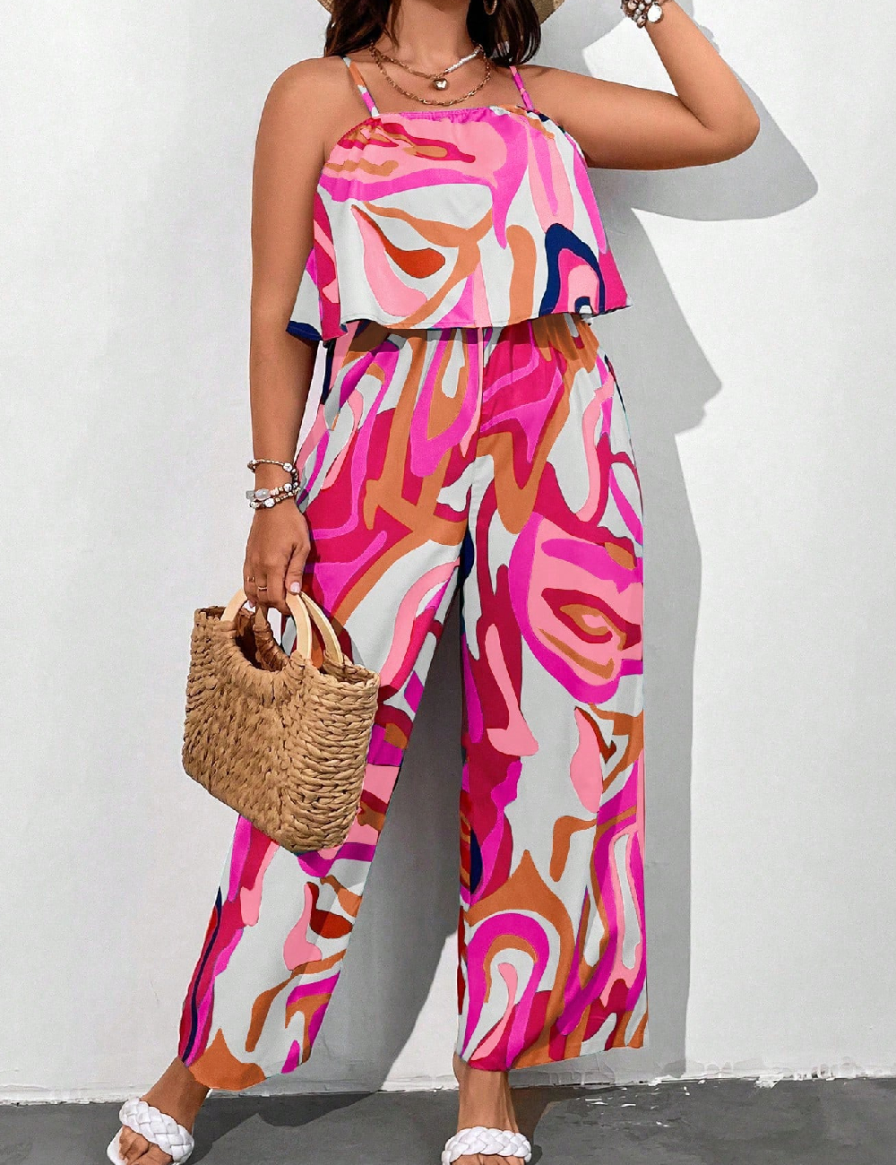 Salopeta SHEIN CURVE, mix culori