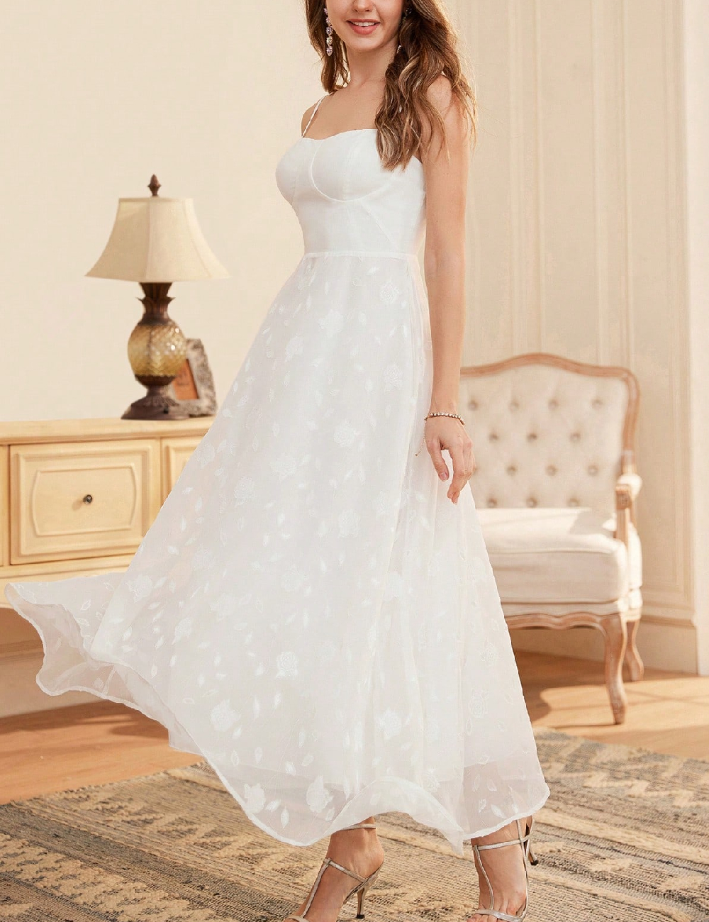 Rochie lunga SHEIN, alb