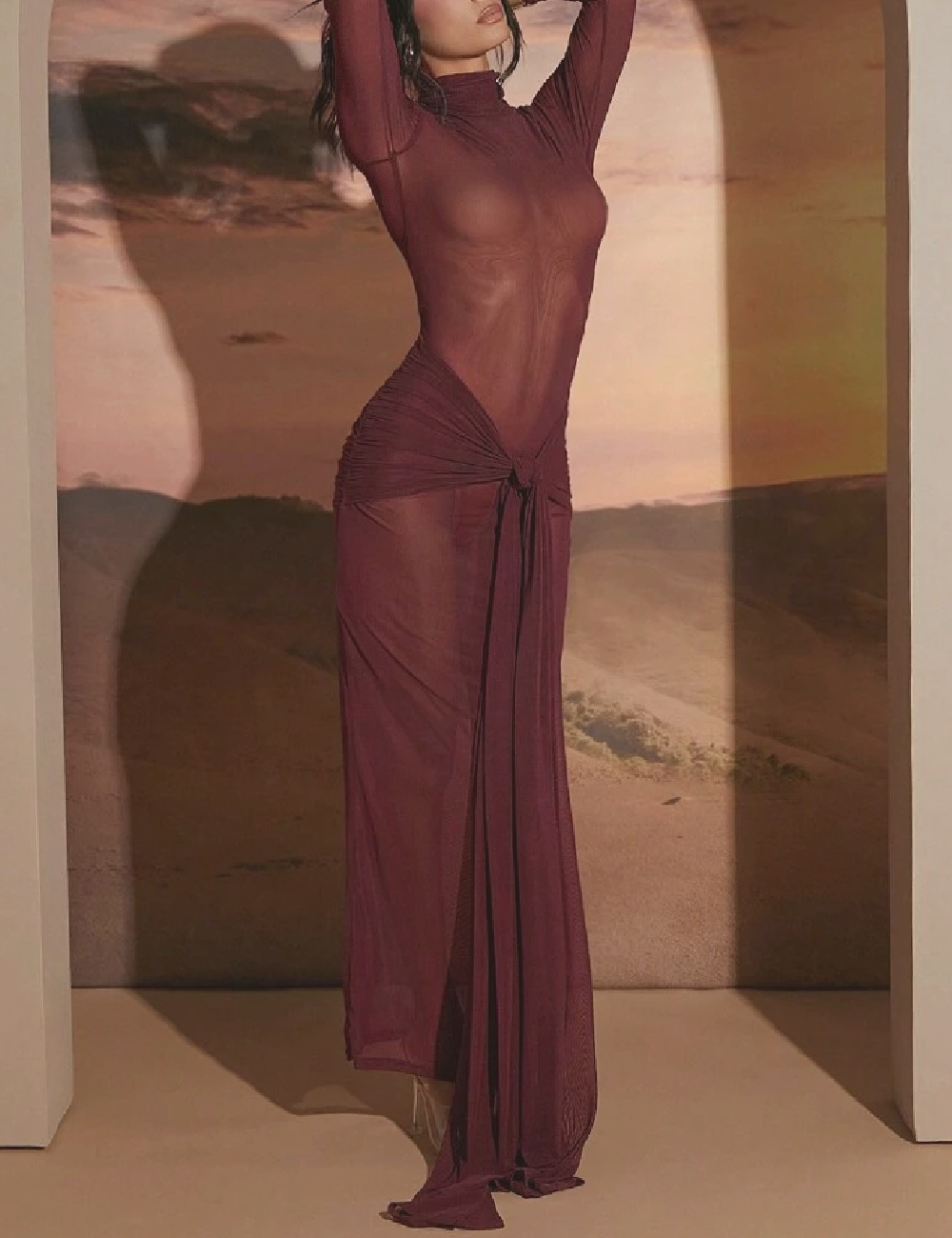 Rochie lunga SHEIN, pruna - 1 | YEO
