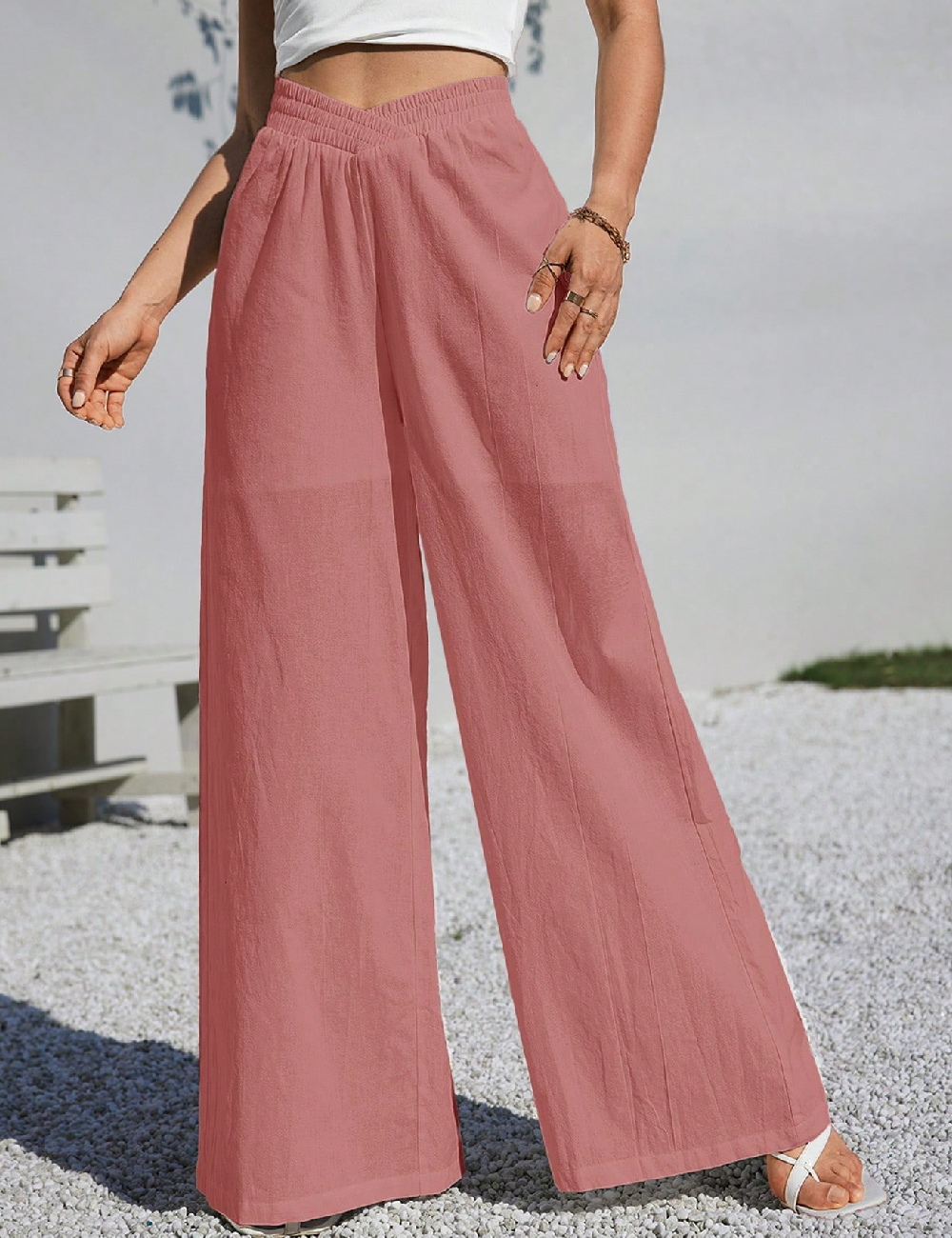 Pantaloni SHEIN, roz