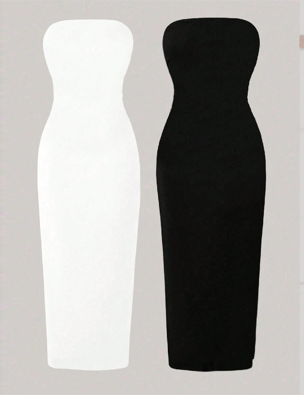 Set Rochii 2 bucati SHEIN CURVE, alb/negru