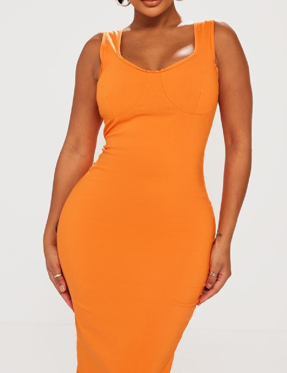Rochie medie PRETTYLITTLETHING, portocaliu - 1 | YEO
