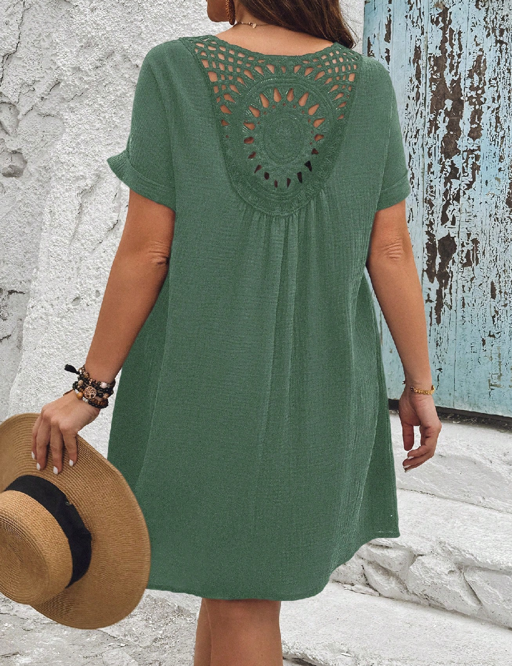 Rochie scurta SHEIN CURVE, verde - 1 | YEO