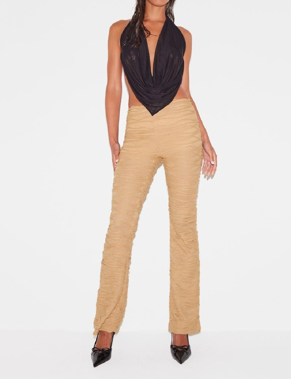 Pantaloni PRETTYLITTLETHING, crem - 1 | YEO