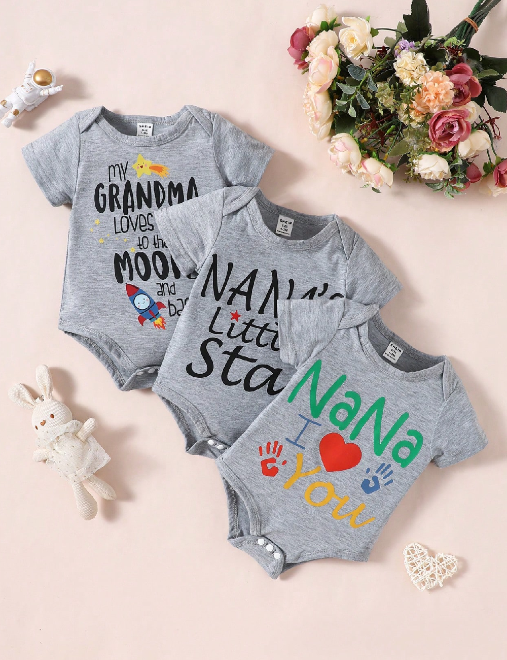 Set body 3 bucati Shein Kids, gri