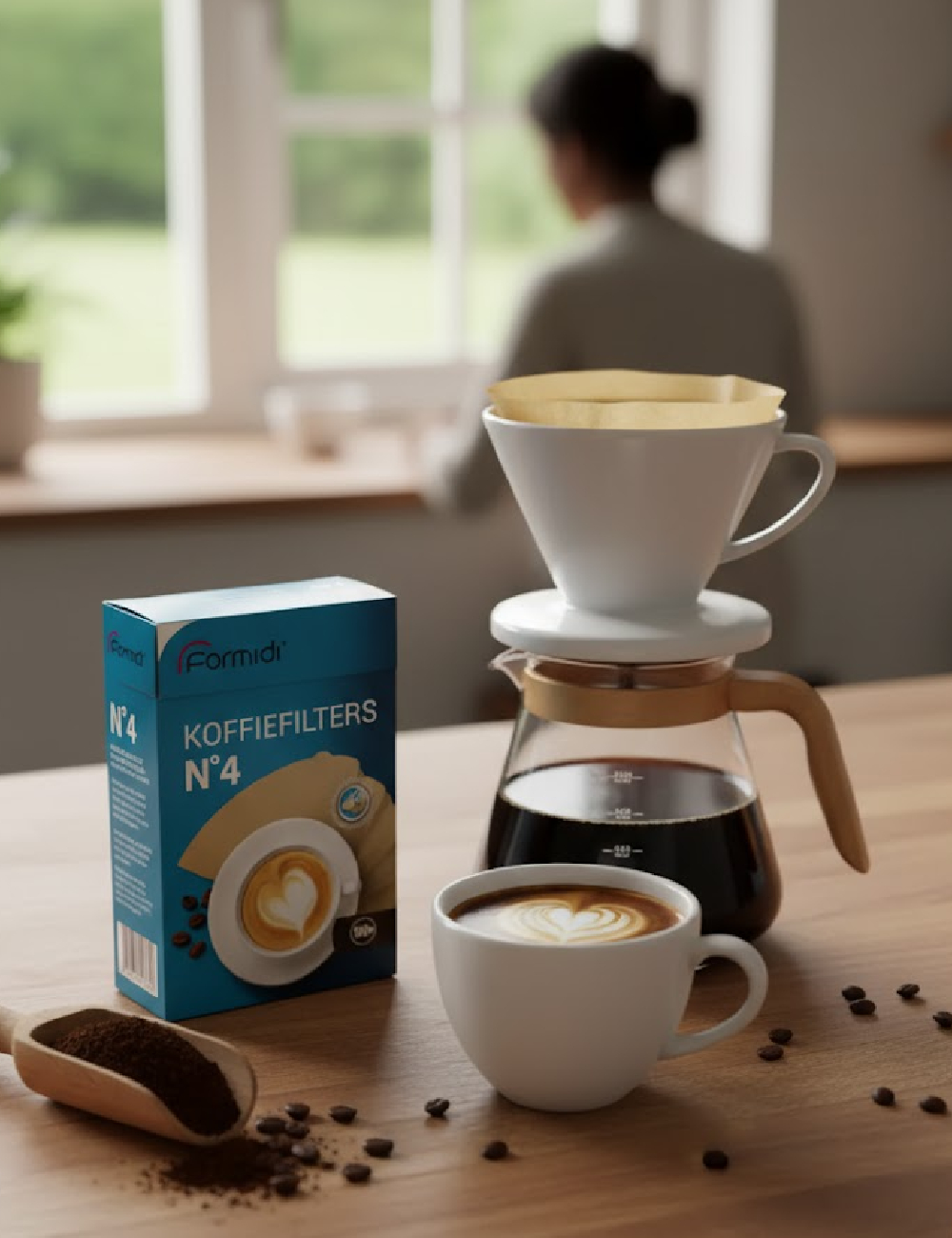 Filtre de cafea, nr. 4 Formidi, bej
