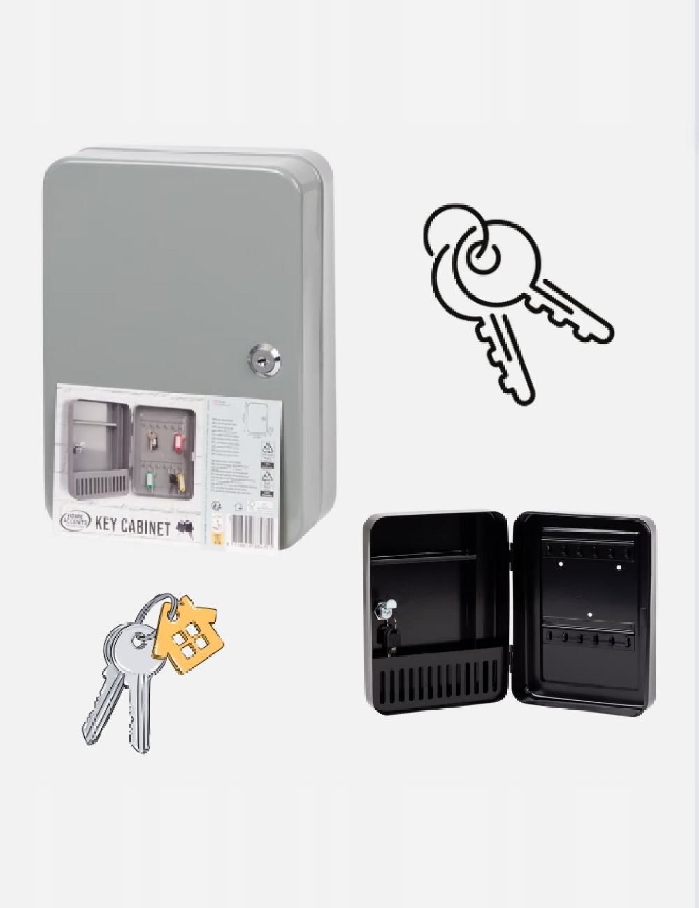 Cutie pentru chei Home Accents, gri