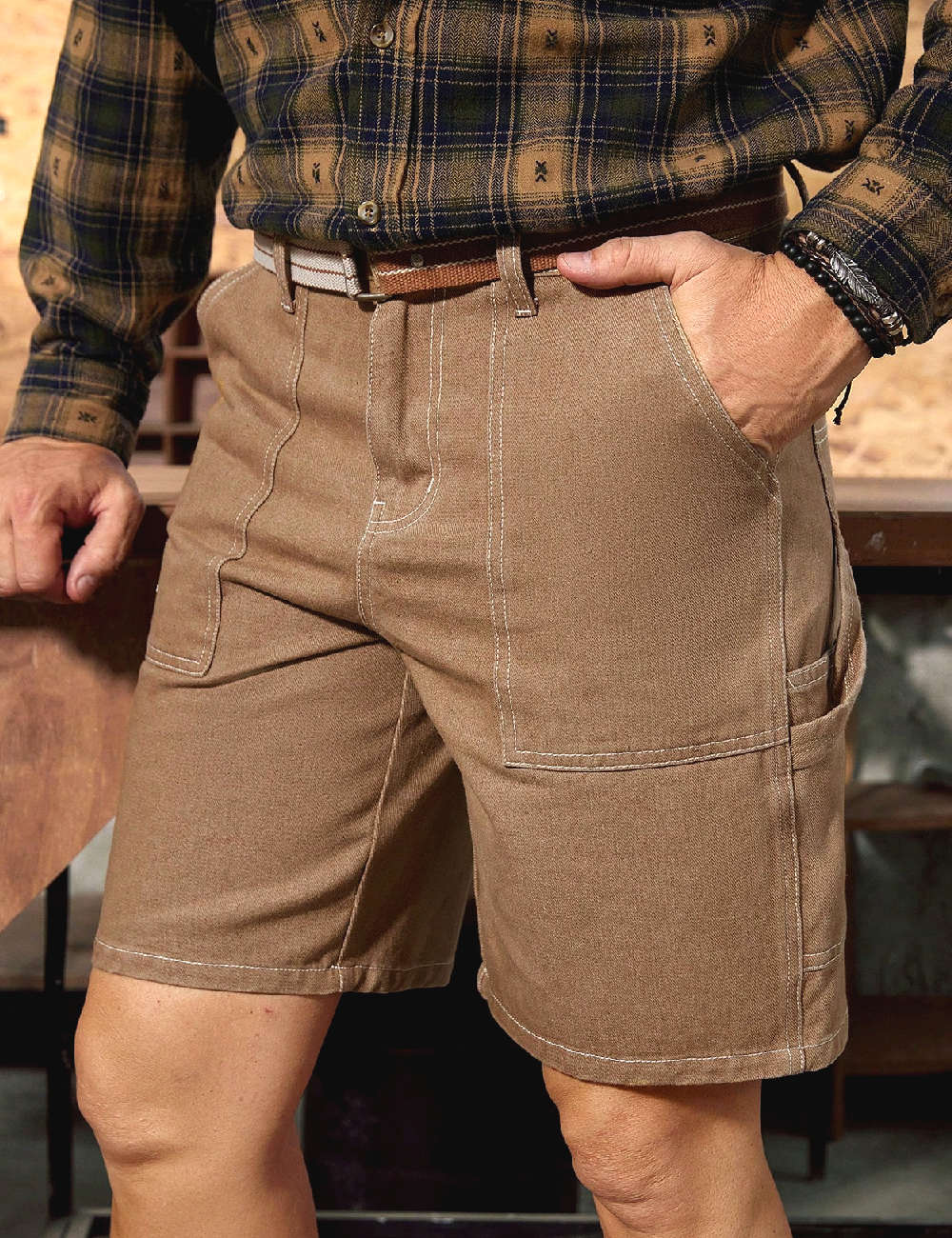 Pantaloni scurti SHEIN, maro