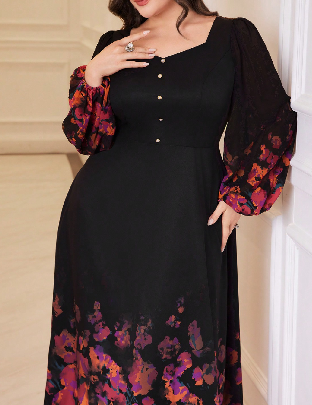 Rochie lunga SHEIN CURVE, negru - 1 | YEO