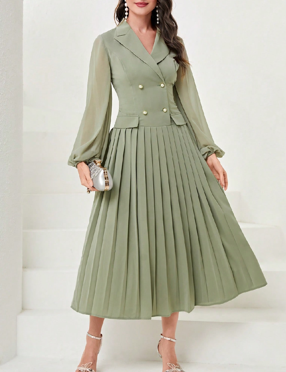 Rochie lunga SHEIN, verde