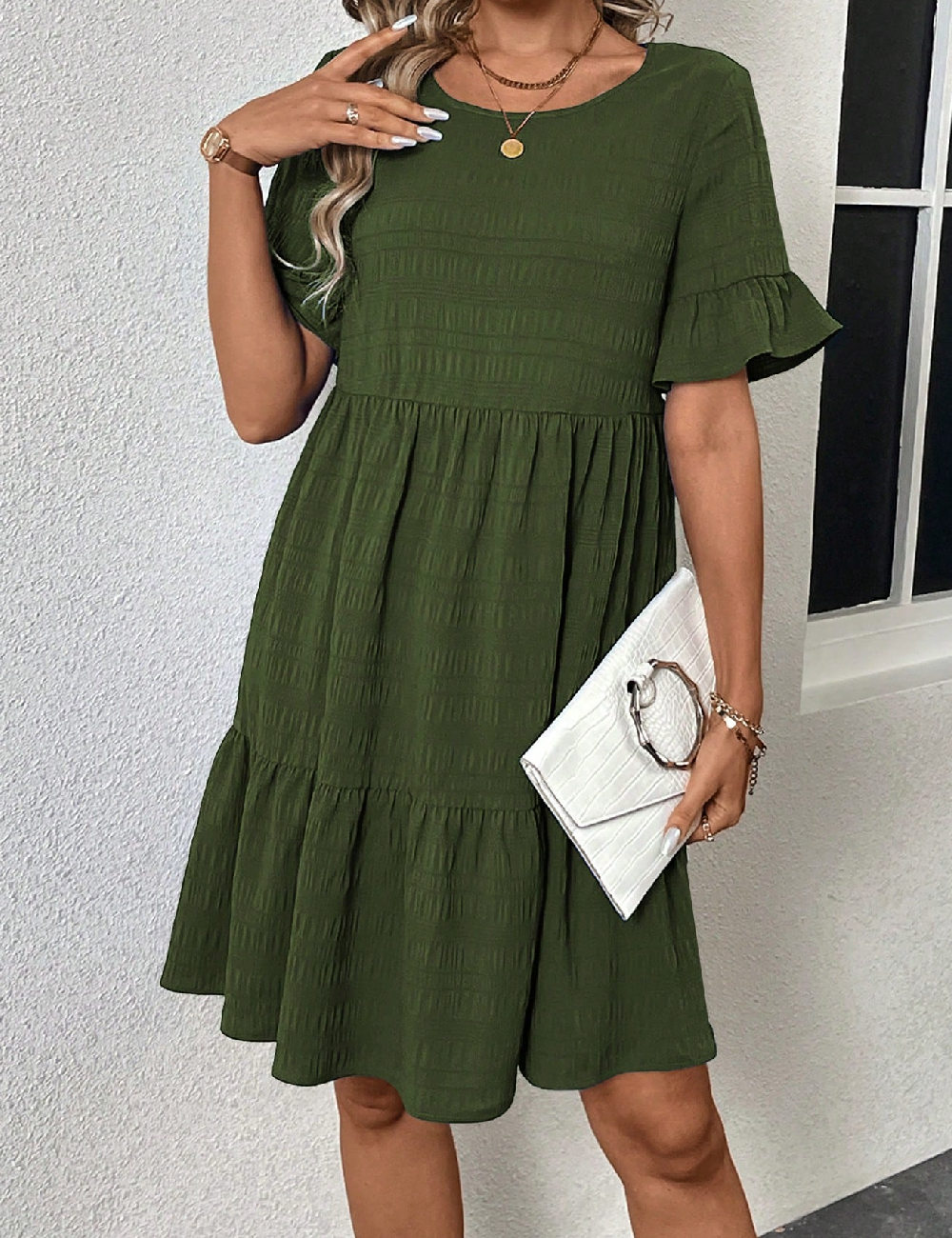 Rochie scurta SHEIN, verde