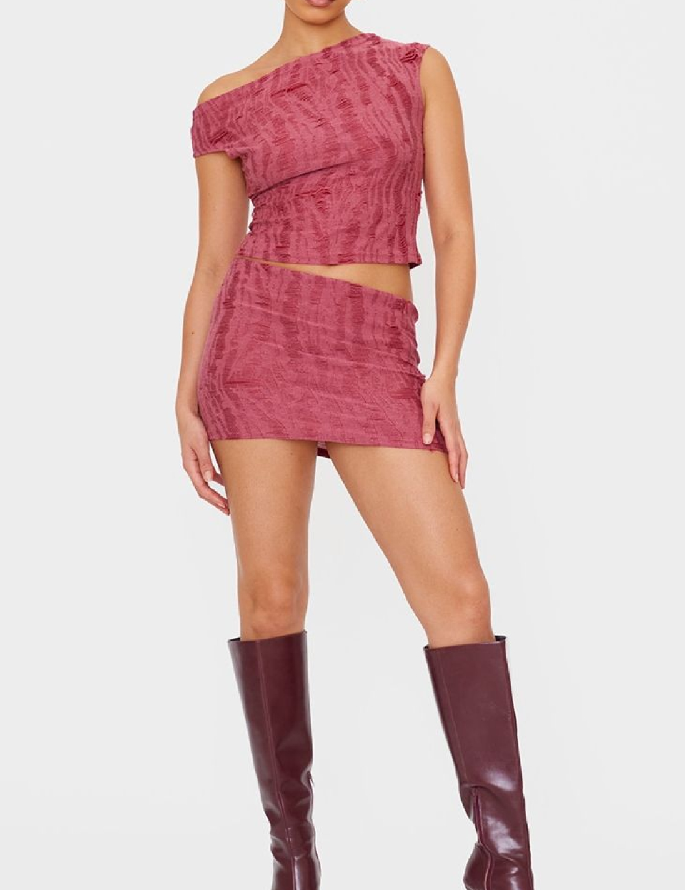 Fusta PRETTYLITTLETHING, rosu - 1 | YEO