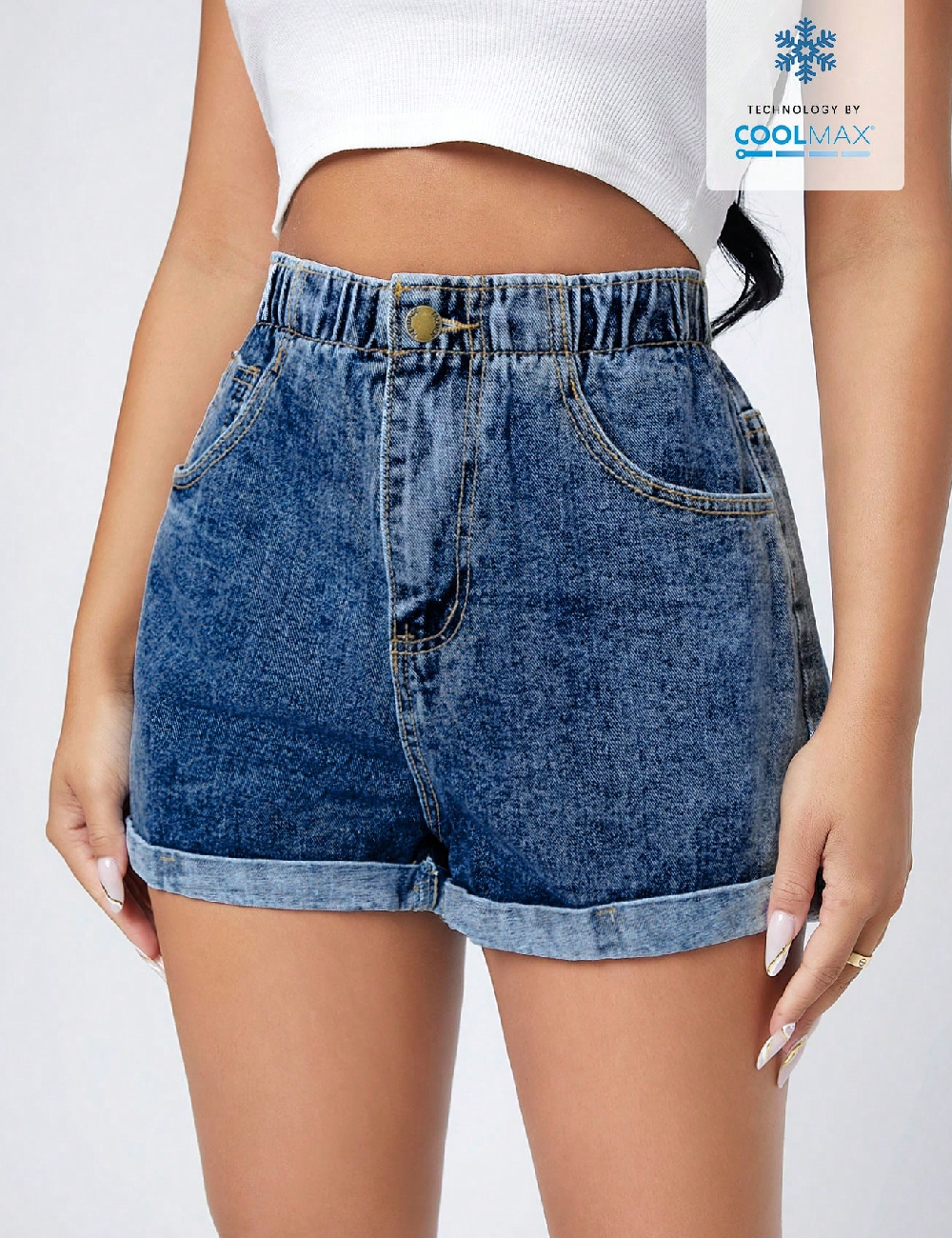 Pantaloni scurti SHEIN, albastru