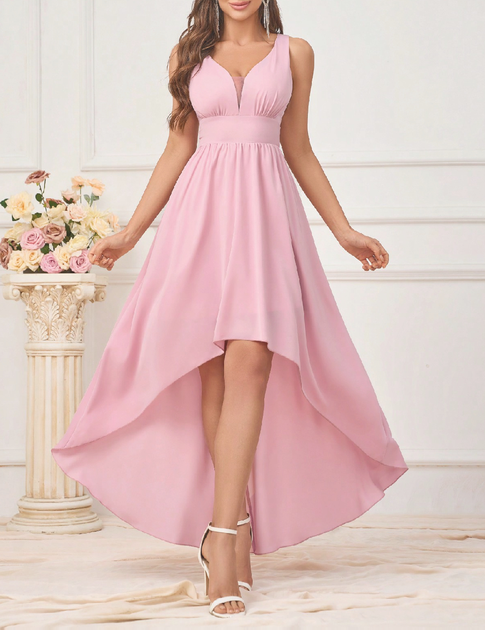 Rochie medie SHEIN, roz pudra