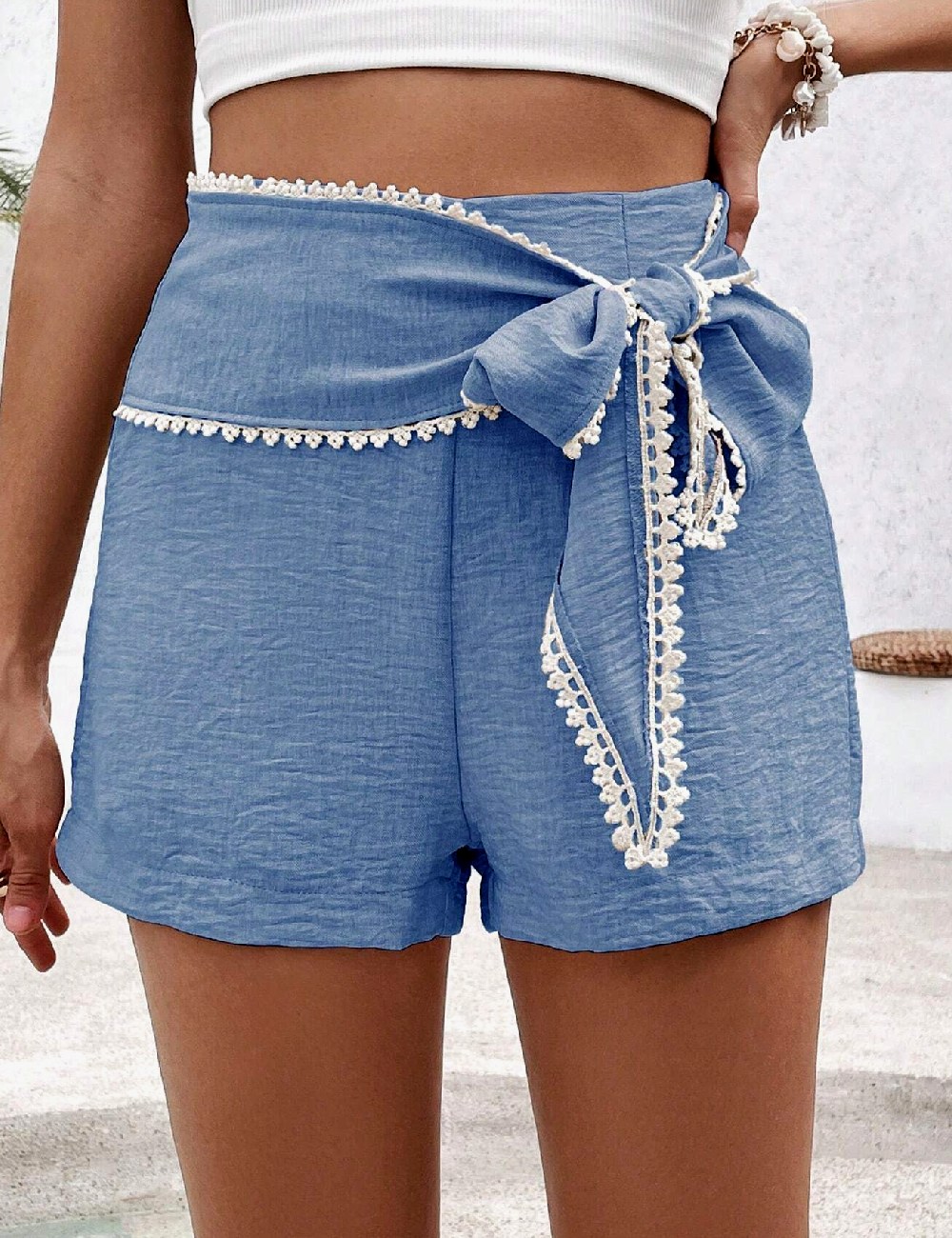 Pantaloni scurti SHEIN, albastru - 1 | YEO