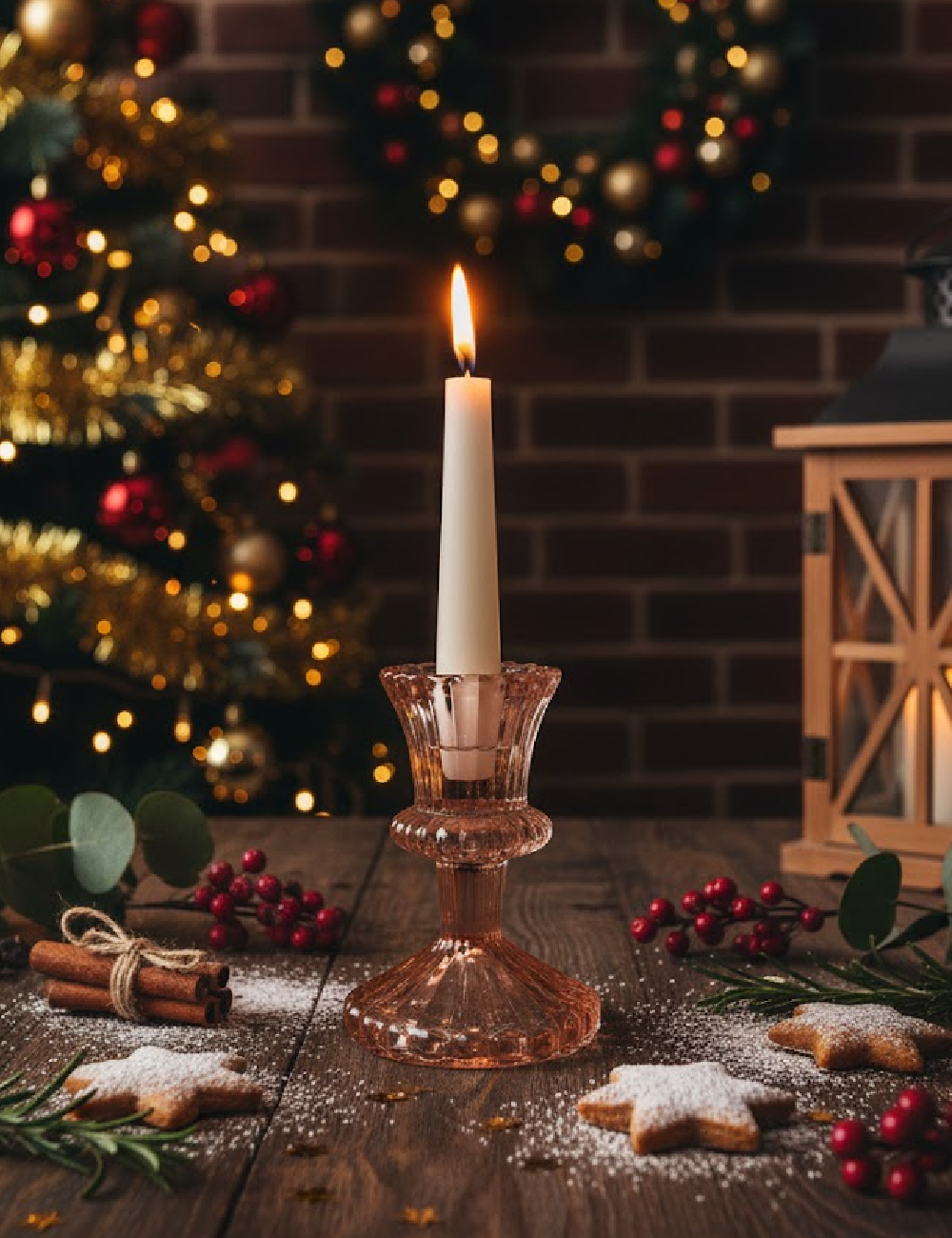 Suport lumanare Home Accents, maro