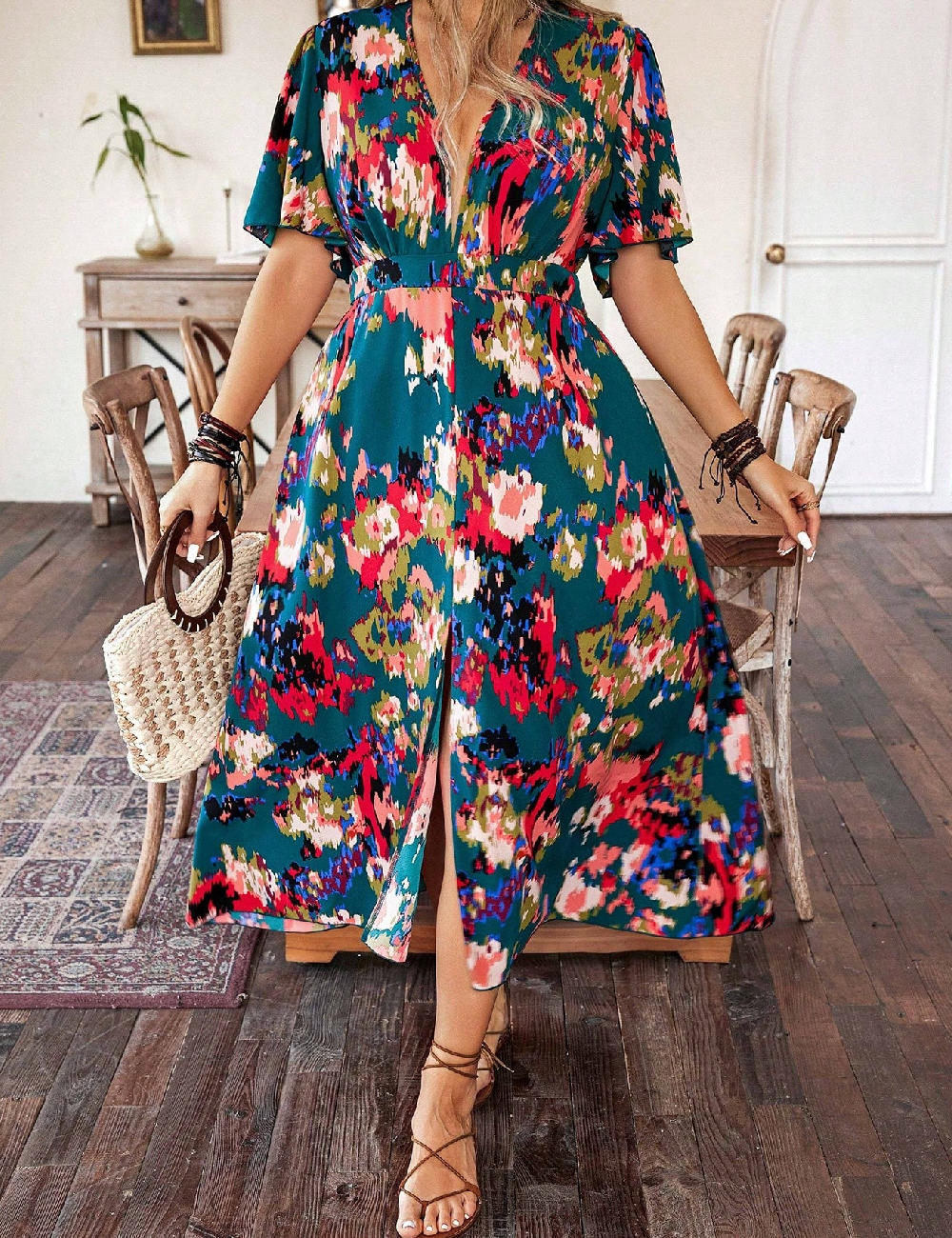 Rochie medie SHEIN CURVE, mix culori