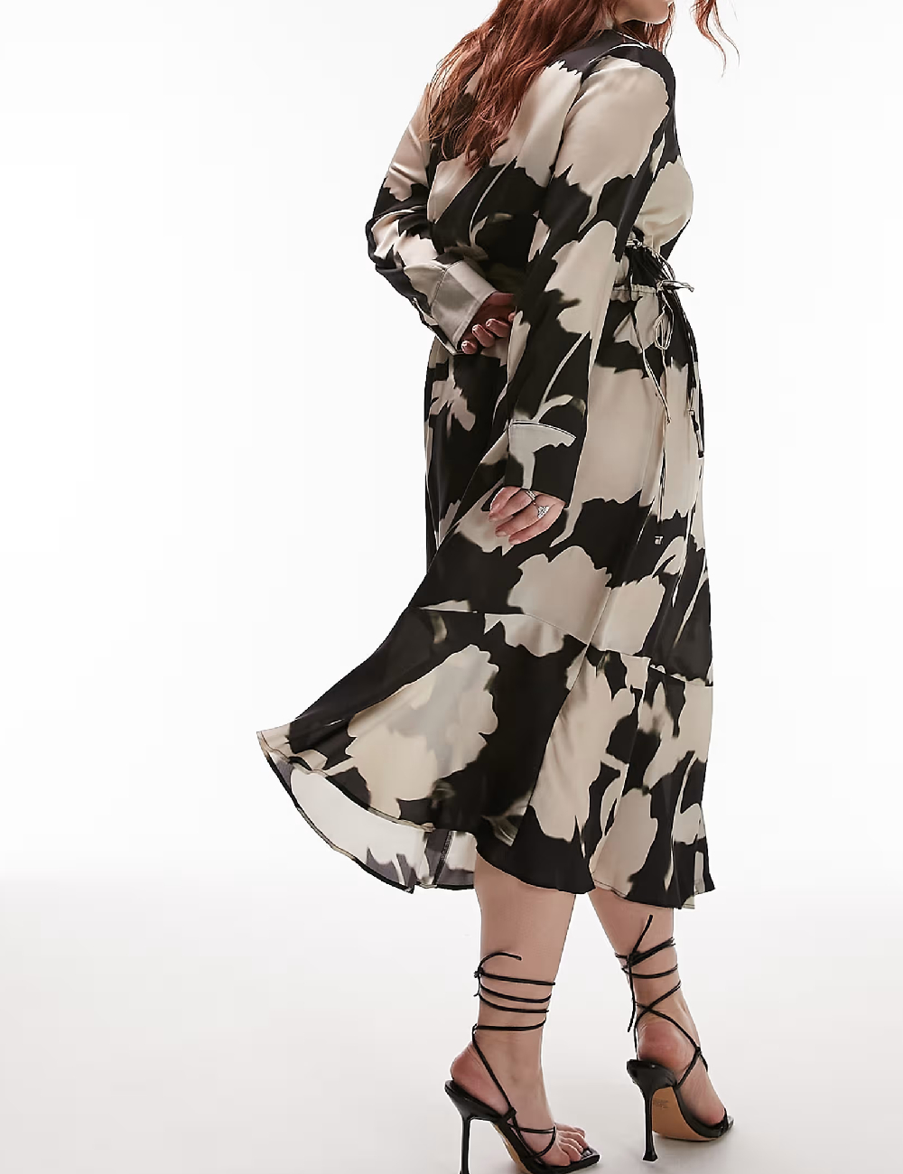 Rochie medie Top Shop Plus Size, negru/crem - 1 | YEO