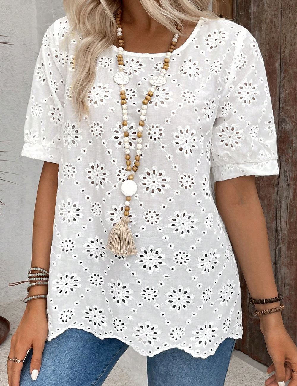 Bluza Emery Rose, alb