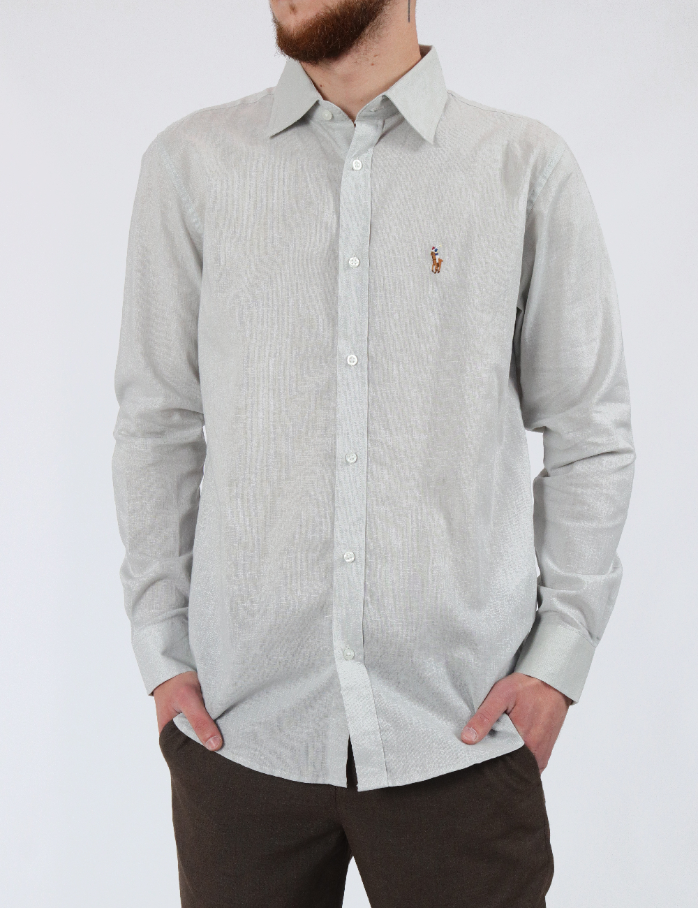 Camasa Polo Ralph Lauren, gri