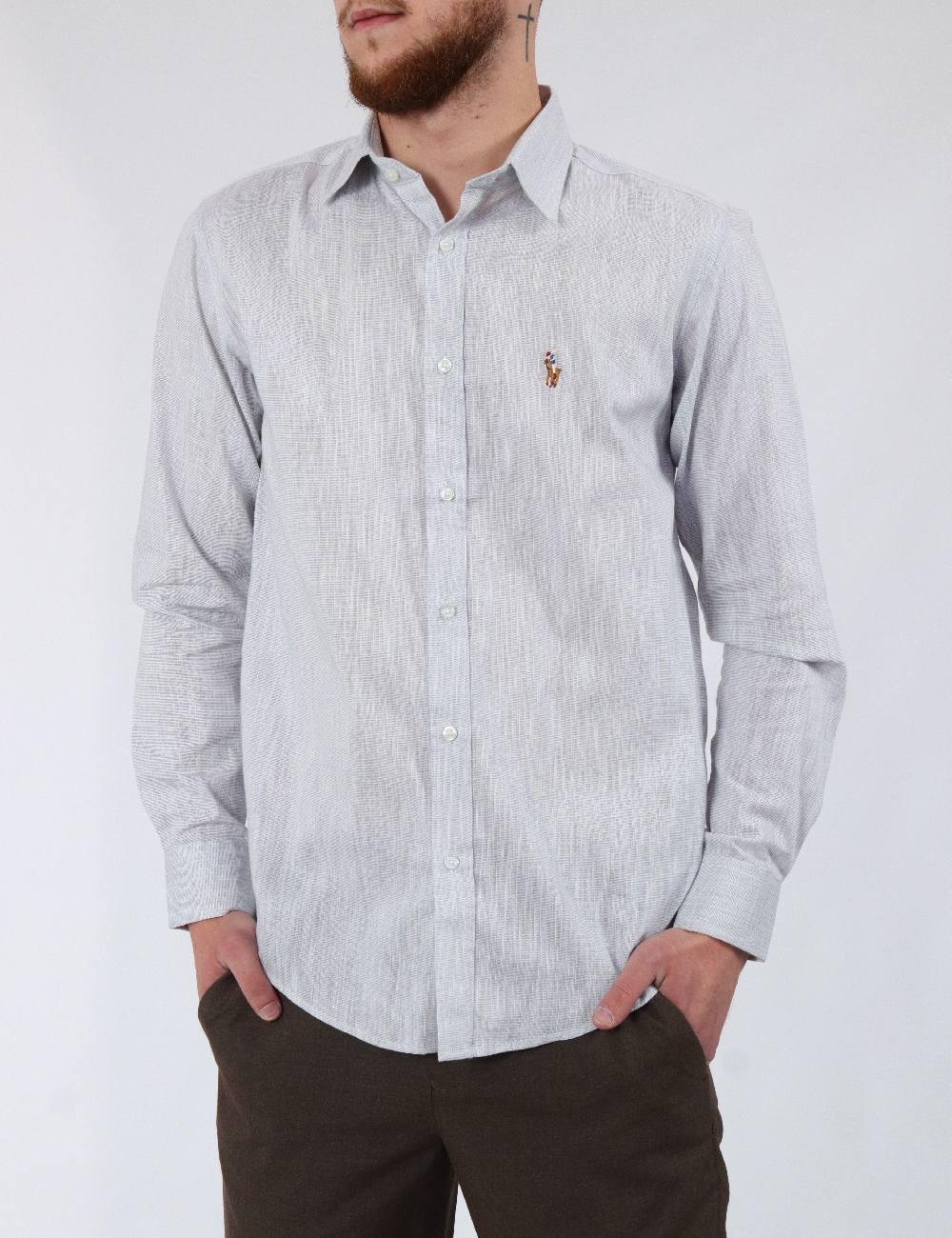 Camasa Ralph Lauren, gri deschis