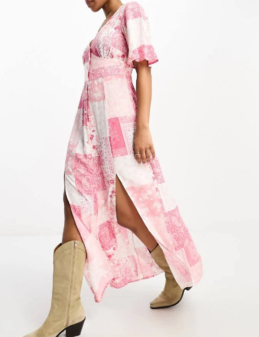 Rochie lunga Miss Selfridge, roz - 1 | YEO