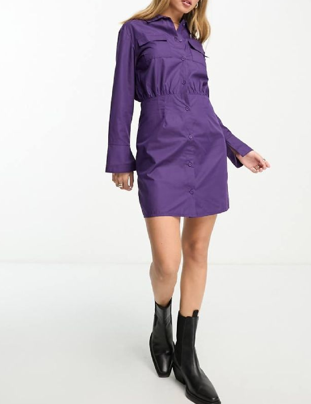 Rochie scurta Lola May, mov - 1 | YEO