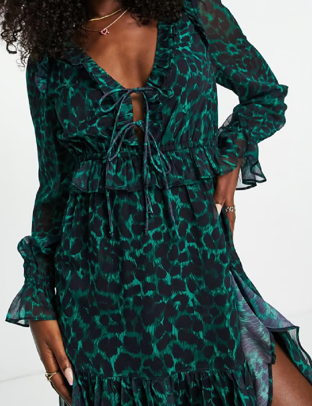 Rochie medie Miss Selfridge, verde - 1 | YEO