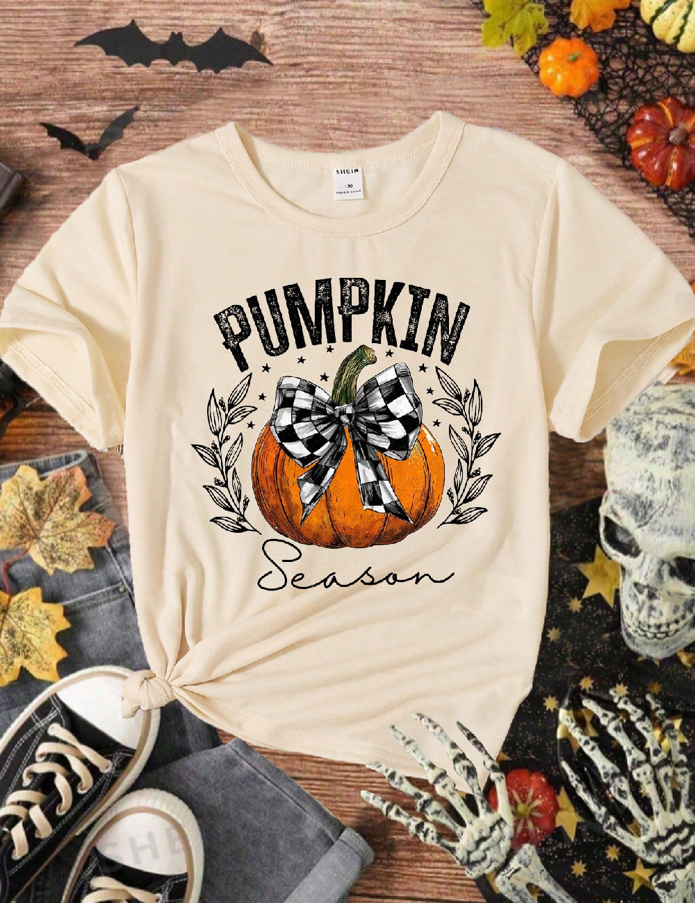 Tricou Shein Kids, crem