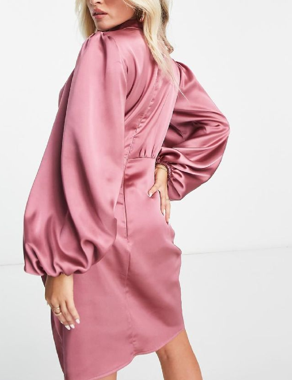 Rochie scurta Flounce London, roz - 1 | YEO