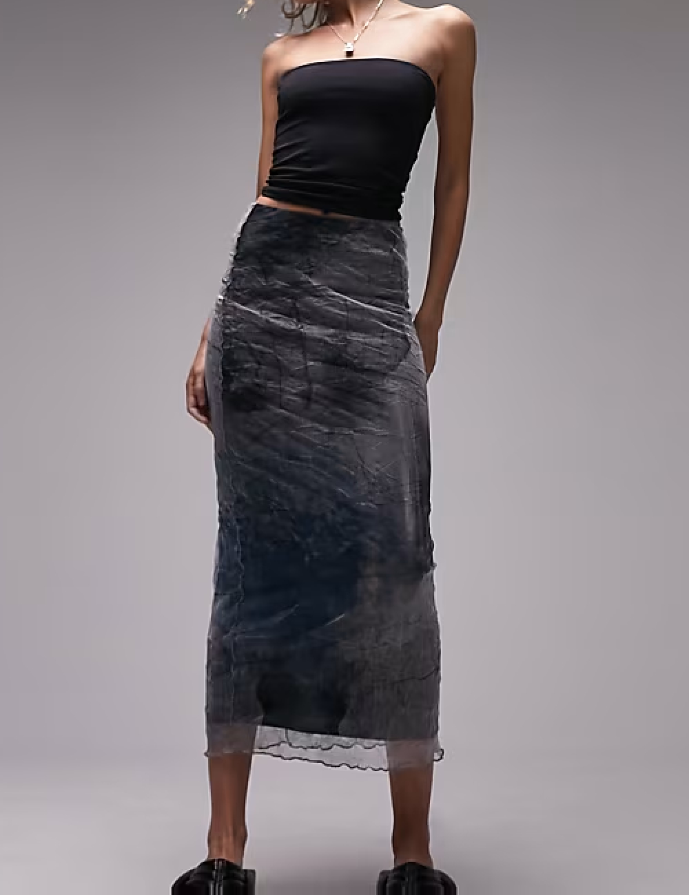 Fusta Top Shop, gri - 1 | YEO