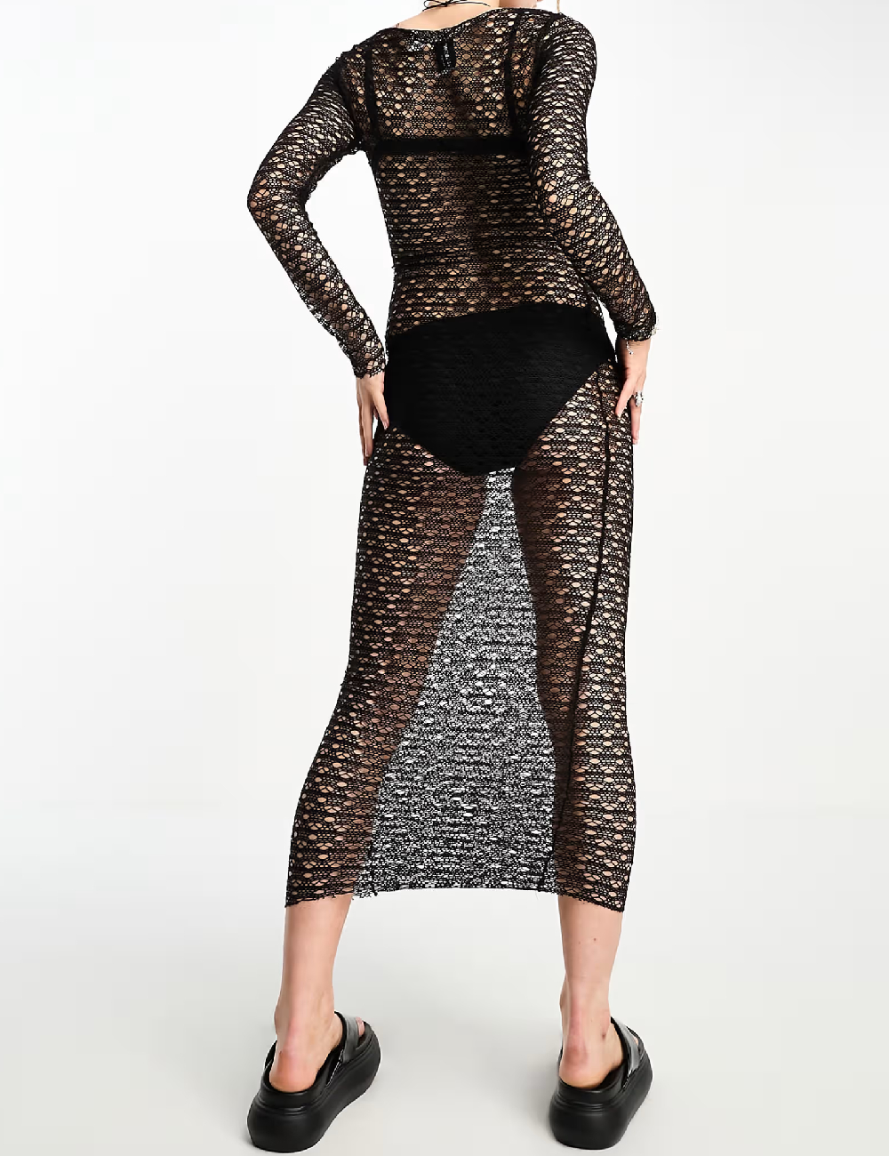 Rochie lunga COLLUSION, negru - 1 | YEO