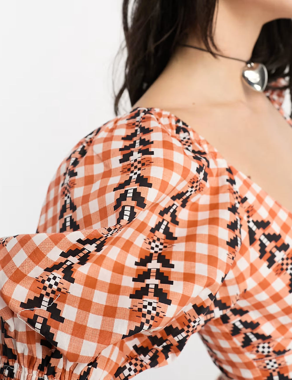 Rochie scurta Reclaimed Vintage, portocaliu - 1 | YEO